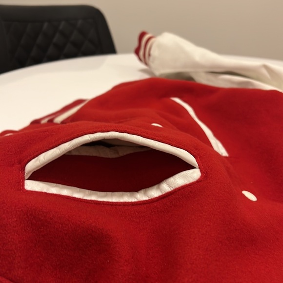 Vintage, VARSITY LETTERMAN JACKET, wool/leather.  Made in the USA - Picture 7 of 13